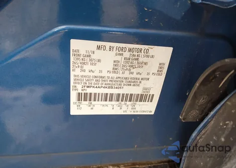 2019 Ford Edge St из США, поврежденный, VIN 2FMPK4AP4KBB34051